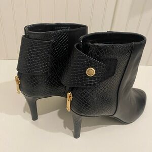 Cole Haan Black Textured Heeled Boots